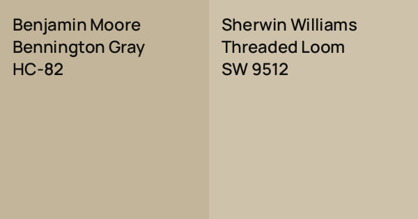 Benjamin Moore Bennington Gray vs. Sherwin Williams Threaded Loom ...