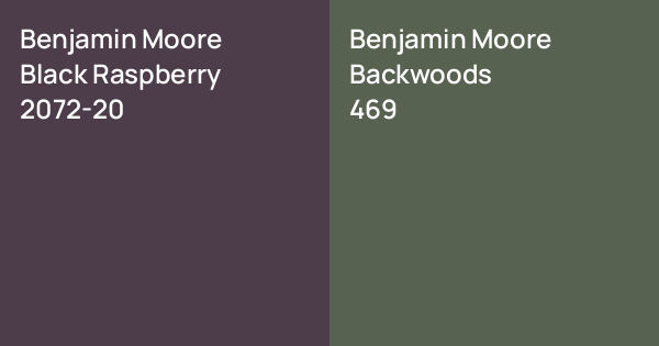 Backwoods Blue Raspberry Benjamin Moore Black Raspberry vs. Benjamin Moore Backwoods comparison