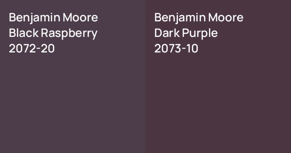 Pink Raspberry Benjamin Moore Benjamin Moore Black Raspberry vs. Benjamin Moore Dark Purple comparison