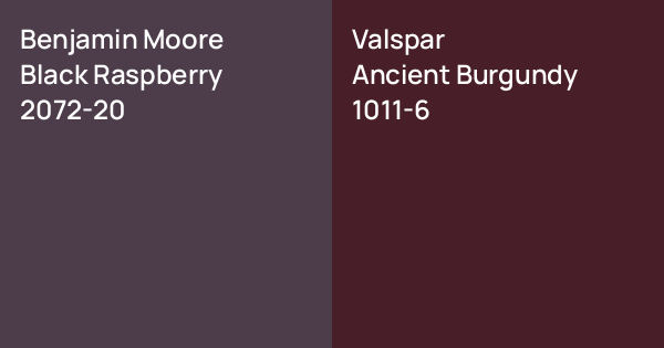 Maroon Vs Raspberry Benjamin Moore Black Raspberry vs. Valspar Ancient Burgundy comparison