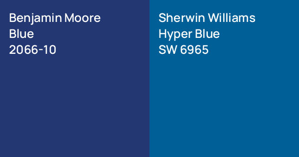 Benjamin Moore Blue vs. Sherwin Williams Hyper Blue comparison