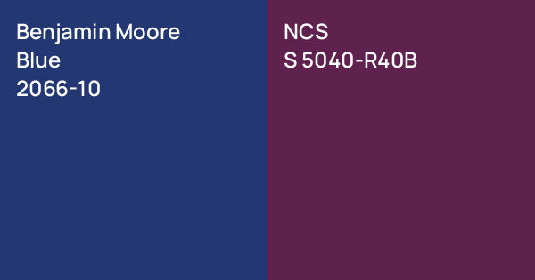 Benjamin Moore Blue vs. NCS S 5040-R40B comparison
