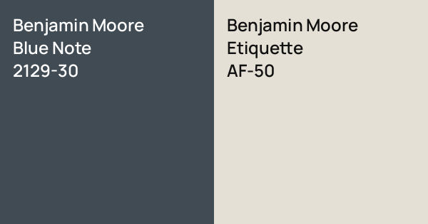 Benjamin Moore Blue Note vs. Benjamin Moore Etiquette comparison