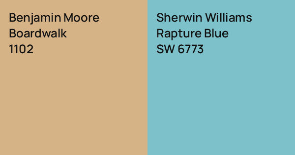 Benjamin Moore Boardwalk vs. Sherwin Williams Rapture Blue comparison