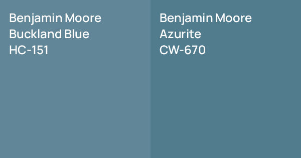 Benjamin Moore Buckland Blue vs. Benjamin Moore Azurite comparison