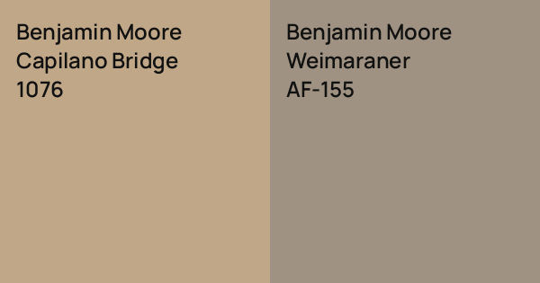 1076 Color Benjamin Moore Capilano Bridge vs. Benjamin Moore Weimaraner comparison
