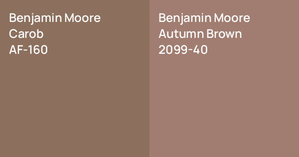 Benjamin Moore Carob vs. Benjamin Moore Autumn Brown comparison