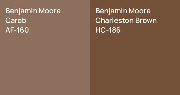 Benjamin Moore Carob vs. Benjamin Moore Charleston Brown comparison