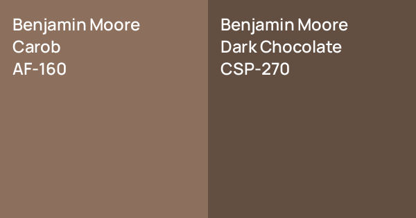 Benjamin Moore Carob vs. Benjamin Moore Dark Chocolate comparison