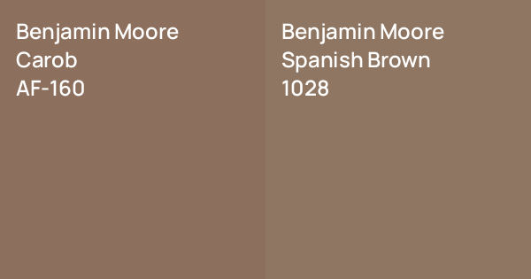Benjamin Moore Carob vs. Benjamin Moore Spanish Brown comparison