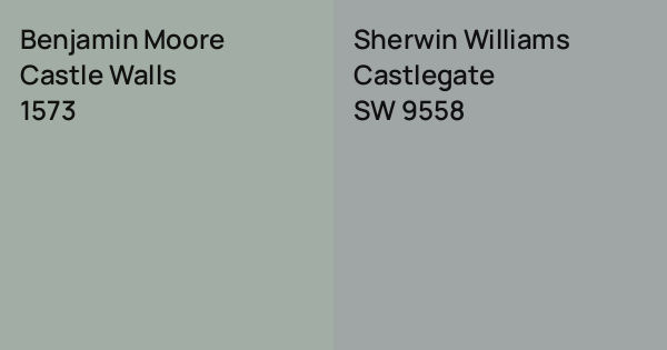 Benjamin Moore Castle Walls vs. Sherwin Williams Castlegate comparison