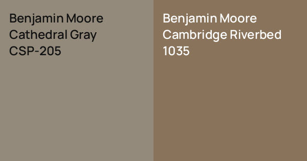Benjamin Moore Cathedral Gray vs. Benjamin Moore Cambridge Riverbed ...