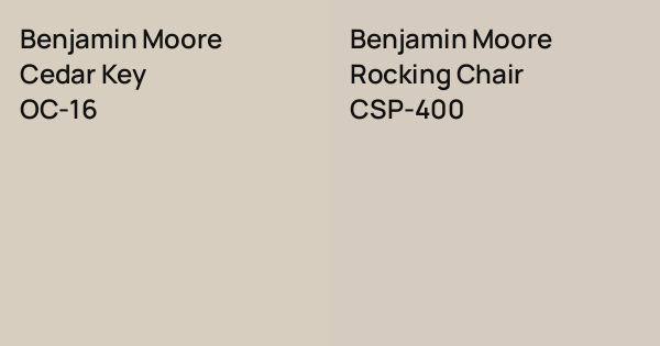 Benjamin Moore Cedar Key vs. Benjamin Moore Rocking Chair comparison