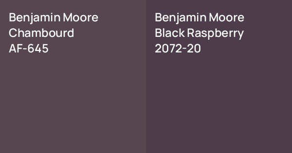 Bm Black Raspberry Benjamin Moore Chambourd vs. Benjamin Moore Black Raspberry comparison