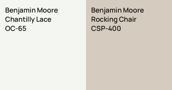 Benjamin Moore Chantilly Lace vs. Benjamin Moore Rocking Chair comparison