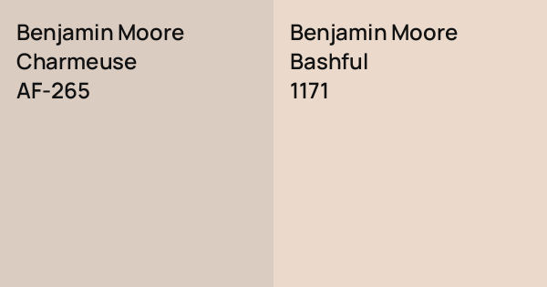 Benjamin Moore Charmeuse vs. Benjamin Moore Bashful comparison