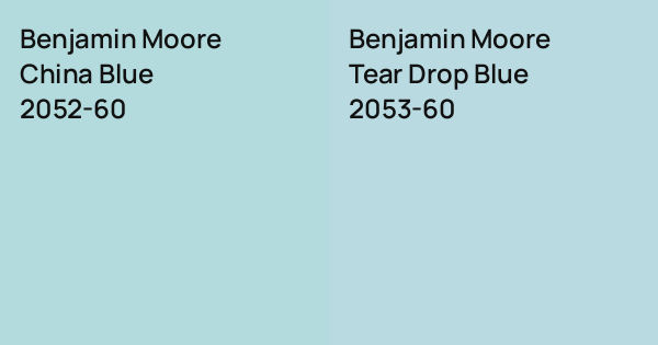 Benjamin Moore China Blue vs. Benjamin Moore Tear Drop Blue comparison