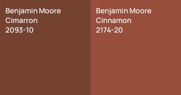 Benjamin Moore Cimarron vs. Benjamin Moore Cinnamon comparison