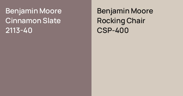 Benjamin Moore Cinnamon Slate vs. Benjamin Moore Rocking Chair comparison