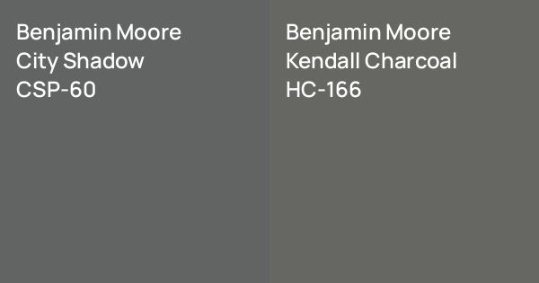 Benjamin Moore City Shadow vs. Benjamin Moore Kendall Charcoal comparison