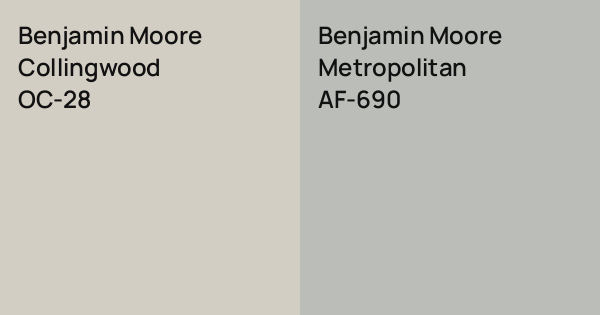 Metropolitan Color Benjamin Moore Collingwood vs. Benjamin Moore Metropolitan comparison