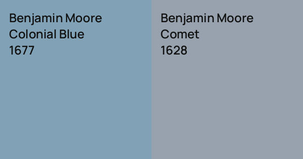 Benjamin Moore Colonial Blue vs. Benjamin Moore Comet comparison
