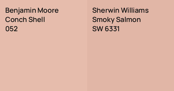 Benjamin Moore Conch Shell vs. Sherwin Williams Smoky Salmon comparison