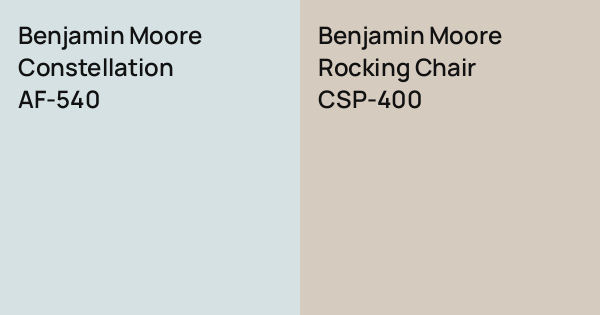 Benjamin Moore Constellation vs. Benjamin Moore Rocking Chair comparison