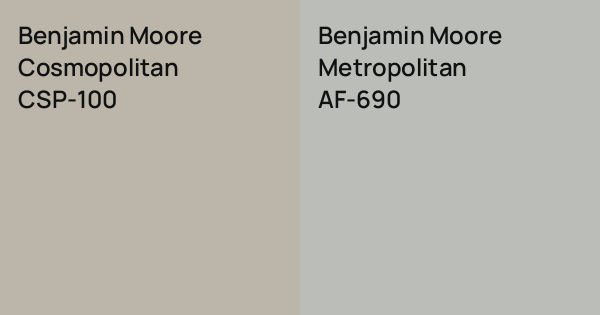Benjamin Moore Cosmopolitan vs. Benjamin Moore Metropolitan comparison