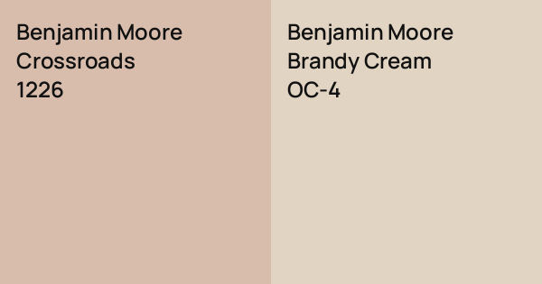 Benjamin Moore Crossroads vs. Benjamin Moore Brandy Cream comparison