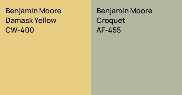 Benjamin Moore Damask Yellow vs. Benjamin Moore Croquet comparison
