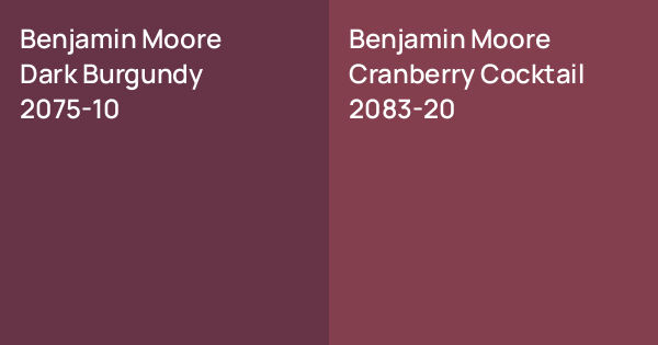 Benjamin Moore Dark Burgundy vs. Benjamin Moore Cranberry Cocktail ...