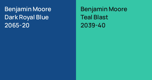Benjamin Moore Dark Royal Blue vs. Benjamin Moore Teal Blast comparison