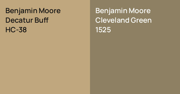 Benjamin Moore Decatur Buff vs. Benjamin Moore Cleveland Green comparison