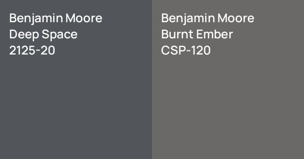 Benjamin Moore Deep Space vs. Benjamin Moore Burnt Ember comparison