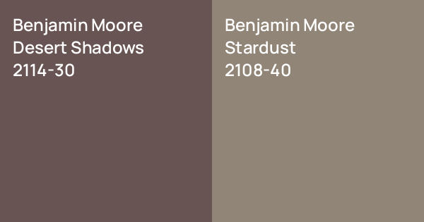 Benjamin Moore Desert Shadows vs. Benjamin Moore Stardust comparison
