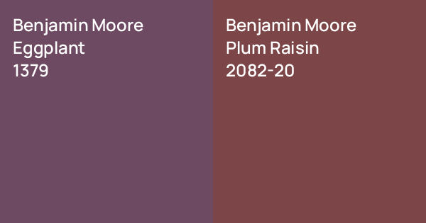 Benjamin Moore Eggplant vs. Benjamin Moore Plum Raisin comparison