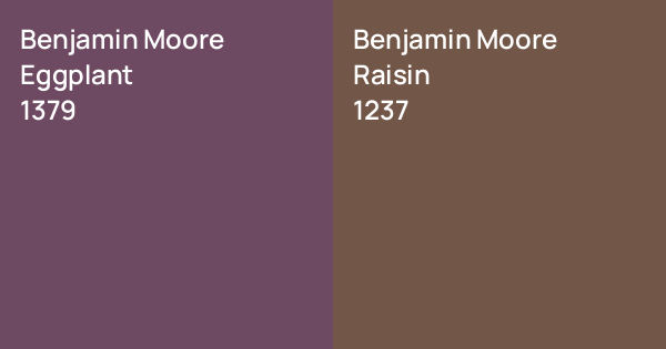 Benjamin Moore Eggplant vs. Benjamin Moore Raisin comparison