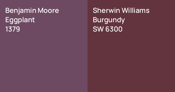 Benjamin Moore Eggplant vs. Sherwin Williams Burgundy comparison