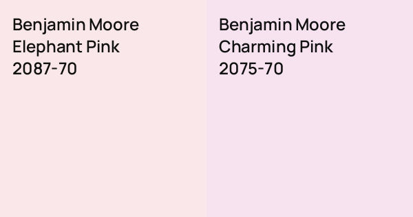 Pink Ben Benjamin Moore Elephant Pink vs. Benjamin Moore Charming Pink comparison