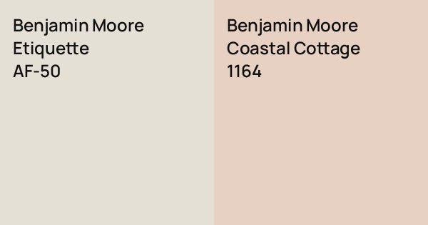 Benjamin Moore Etiquette vs. Benjamin Moore Coastal Cottage comparison