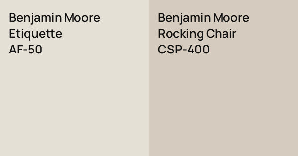 Benjamin Moore Etiquette vs. Benjamin Moore Rocking Chair comparison