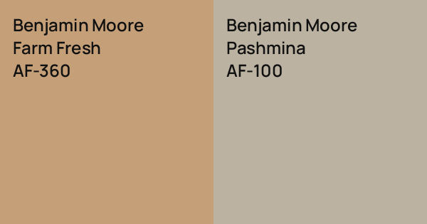 Benjamin Moore Farm Fresh vs. Benjamin Moore Pashmina comparison