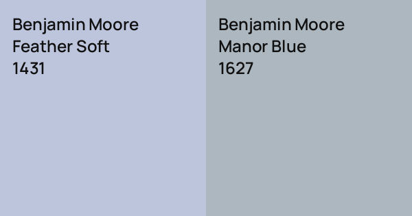 Feanor Blue Benjamin Moore Feather Soft vs. Benjamin Moore Manor Blue comparison
