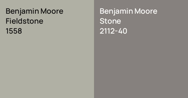 Benjamin Moore Fieldstone vs. Benjamin Moore Stone comparison