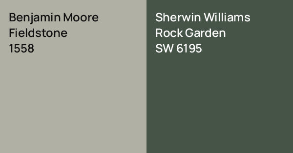 Fieldstone Color Benjamin Moore Fieldstone vs. Sherwin Williams Rock Garden comparison