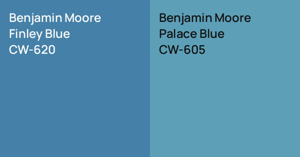 Benjamin Moore Finley Blue vs. Benjamin Moore Palace Blue comparison