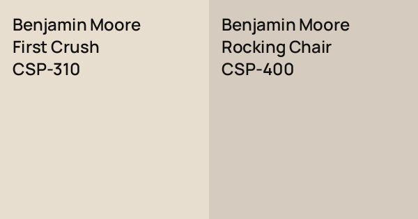 Benjamin Moore First Crush vs. Benjamin Moore Rocking Chair comparison