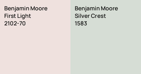 Benjamin Moore First Light vs. Benjamin Moore Silver Crest comparison