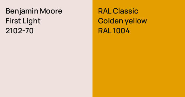 First Yellow Light Benjamin Moore First Light vs. RAL Classic Golden yellow comparison